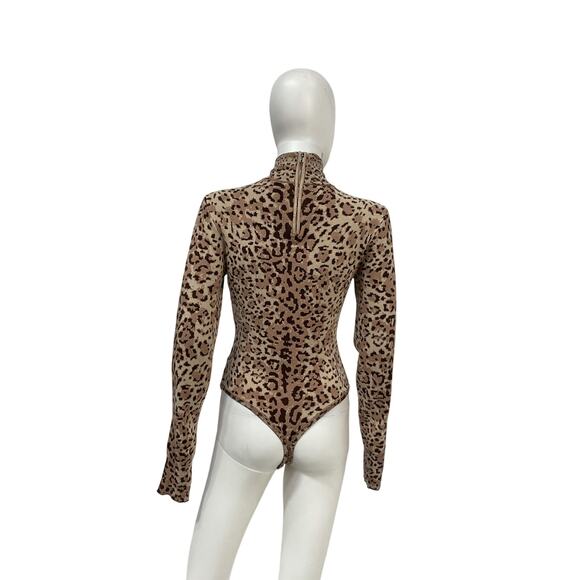 Michael Costello x Revolve 'Isabella' Brown Rayon Bodysuit Size L - Picture 3 of 5